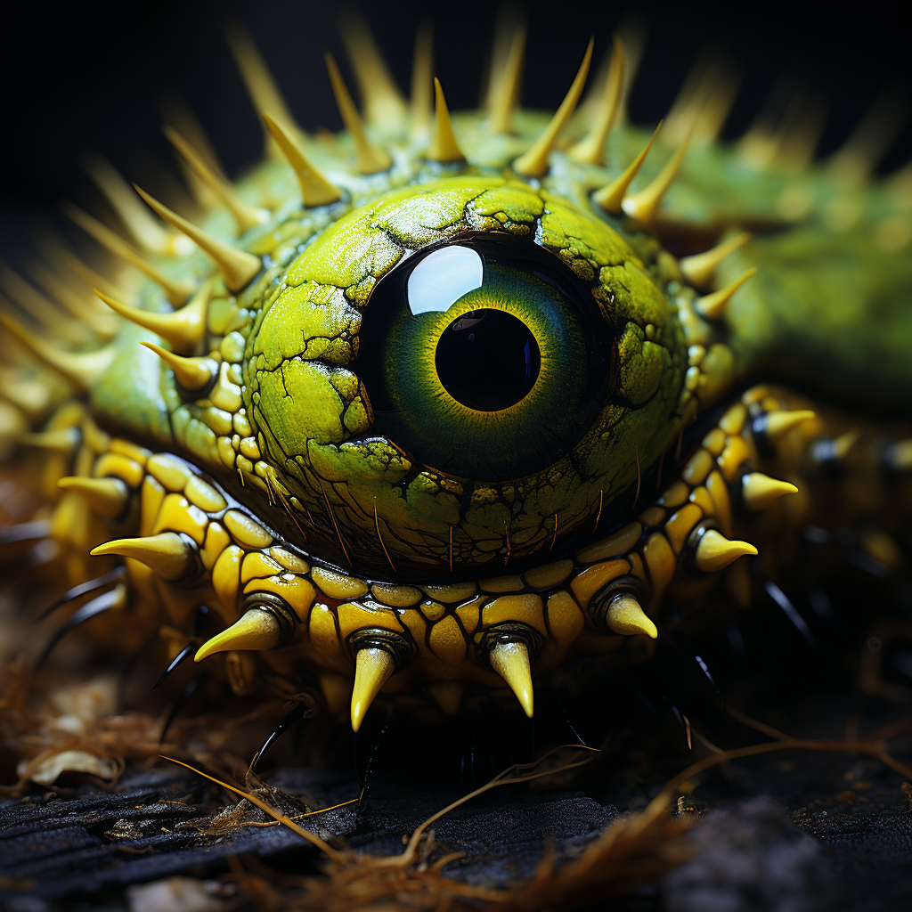 Caterpillar Eye Macro Photography Midjourney