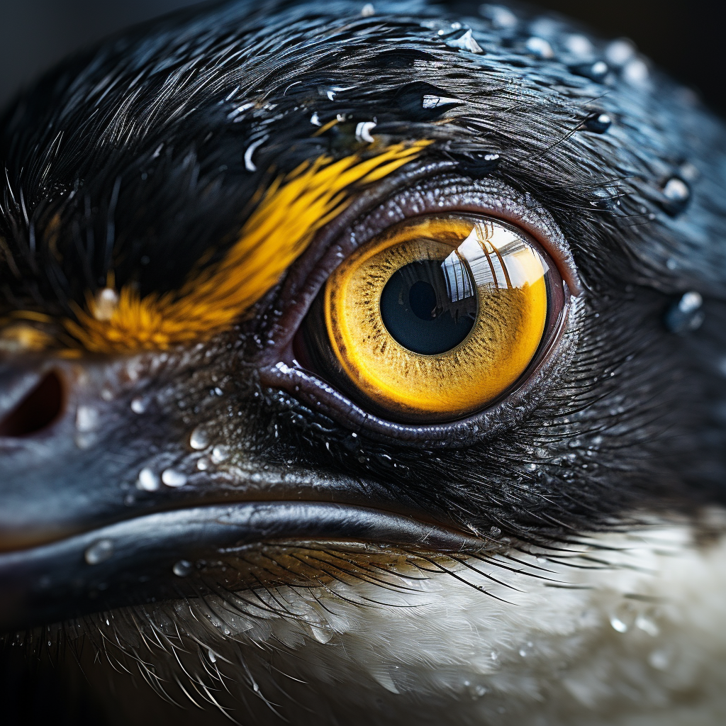 Penguins Eye Macro Photography Midjourney