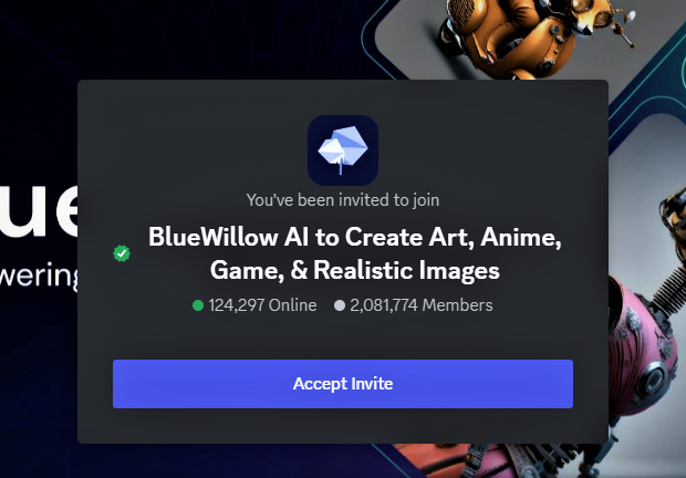 Bluewillow Invite Accept