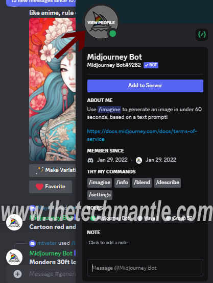 Midjourney Bot Add to Server
