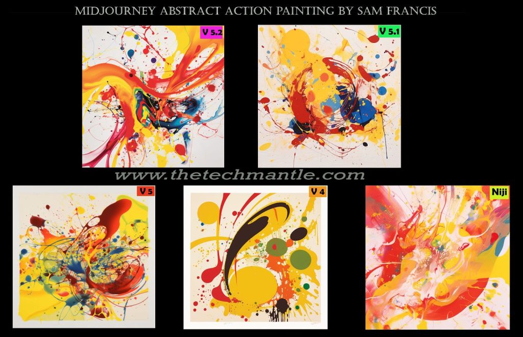Midjourney Abstract Art Style Prompts by Sam Francis