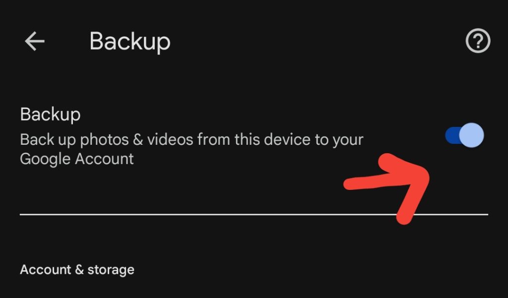Turn off the enabled option of “Backup & Sync.”