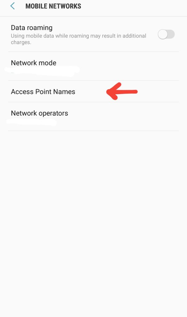 Select Access Point Name (APN)